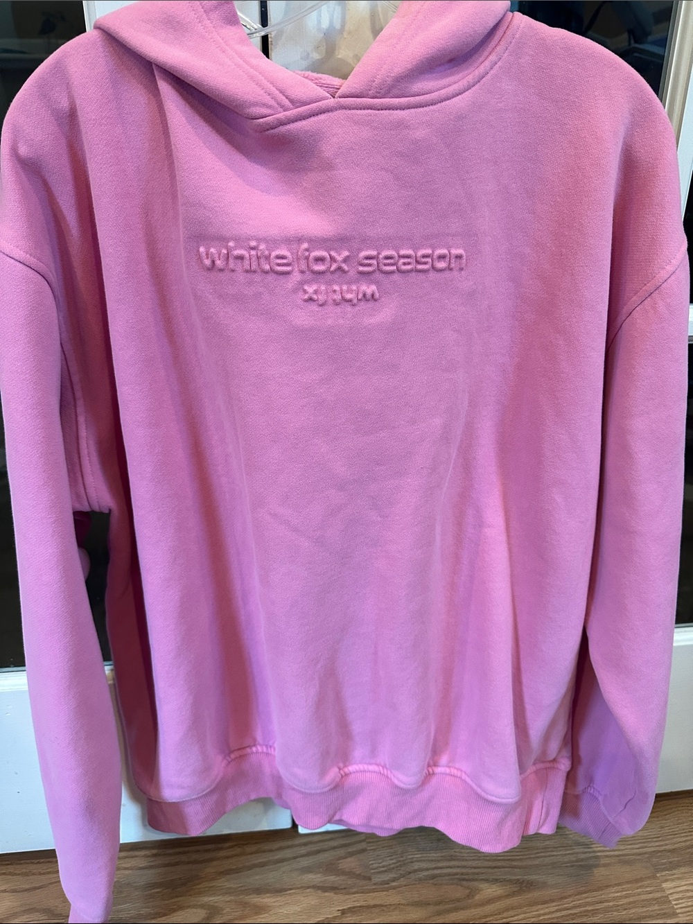 White fox pink hoodie